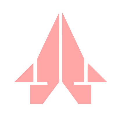 Bauhaus Rocket Plane Logo #ffa6a6