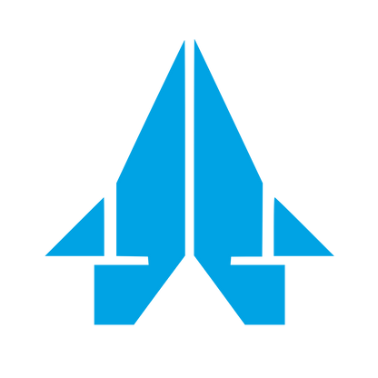Bauhaus Rocket Plane Logo #00a3e4
