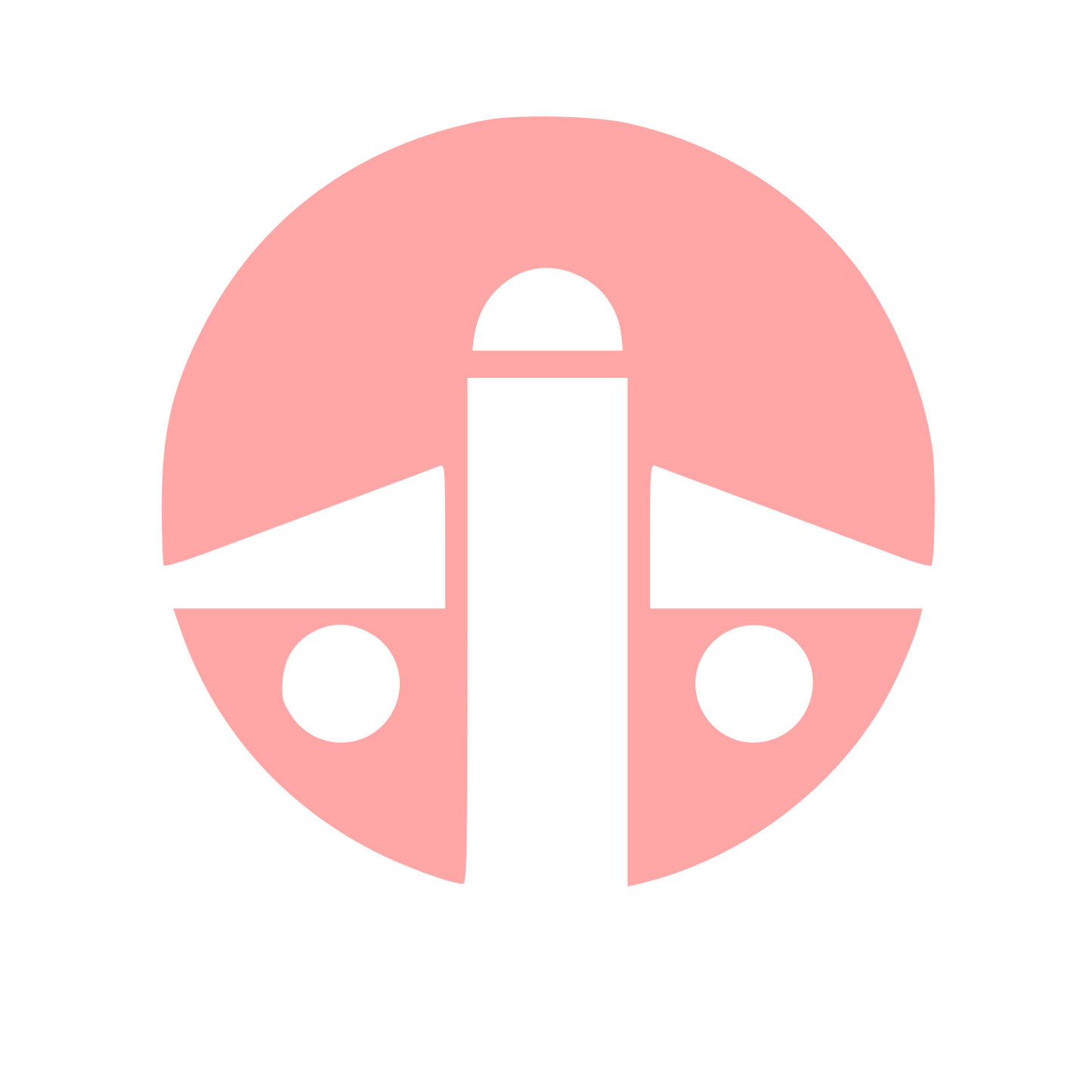 Bauhaus Airplane Circle Logo #ffa6a6