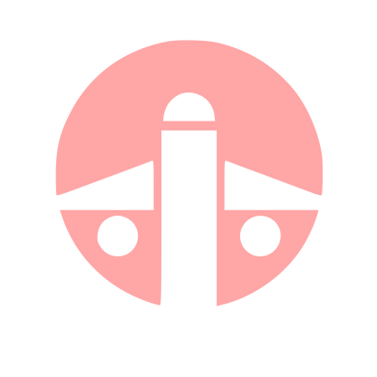 Bauhaus Airplane Circle Logo #ffa6a6