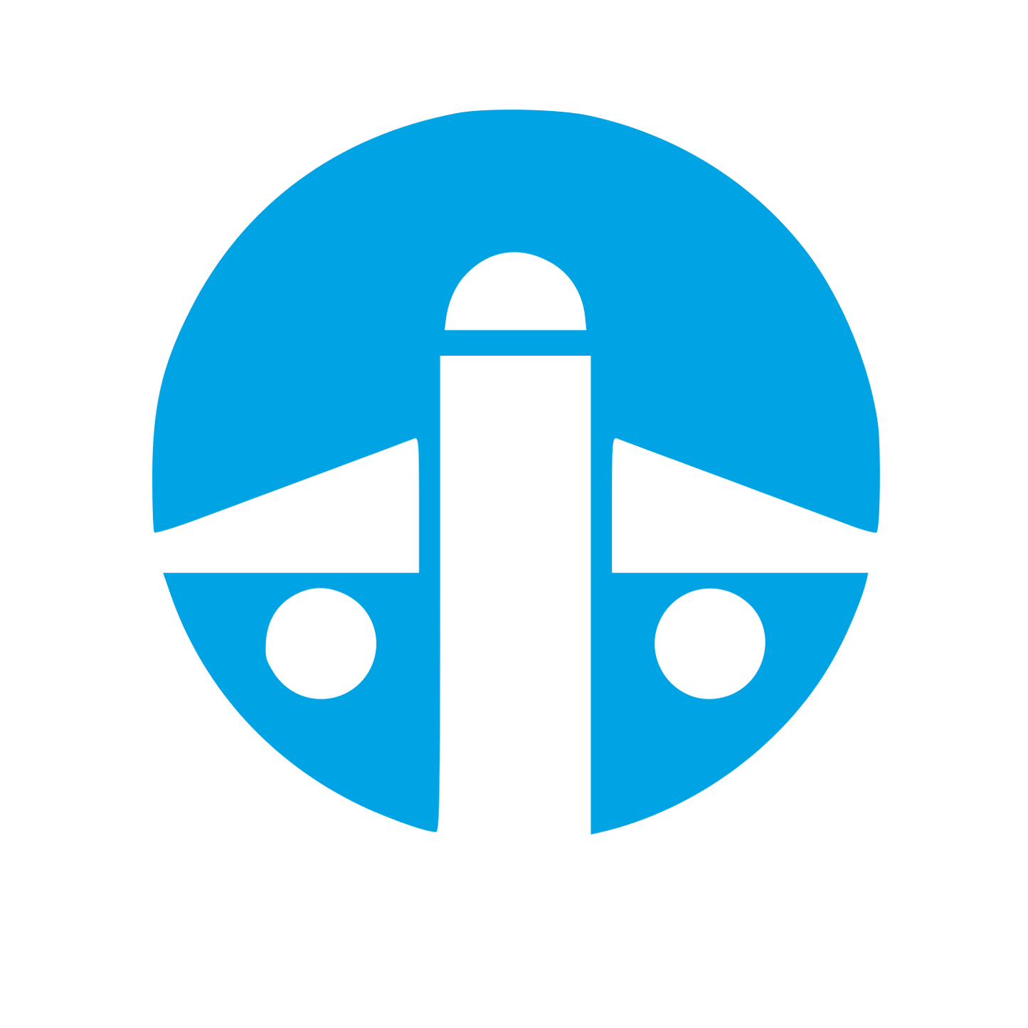 Bauhaus Airplane Circle Logo #00a3e4