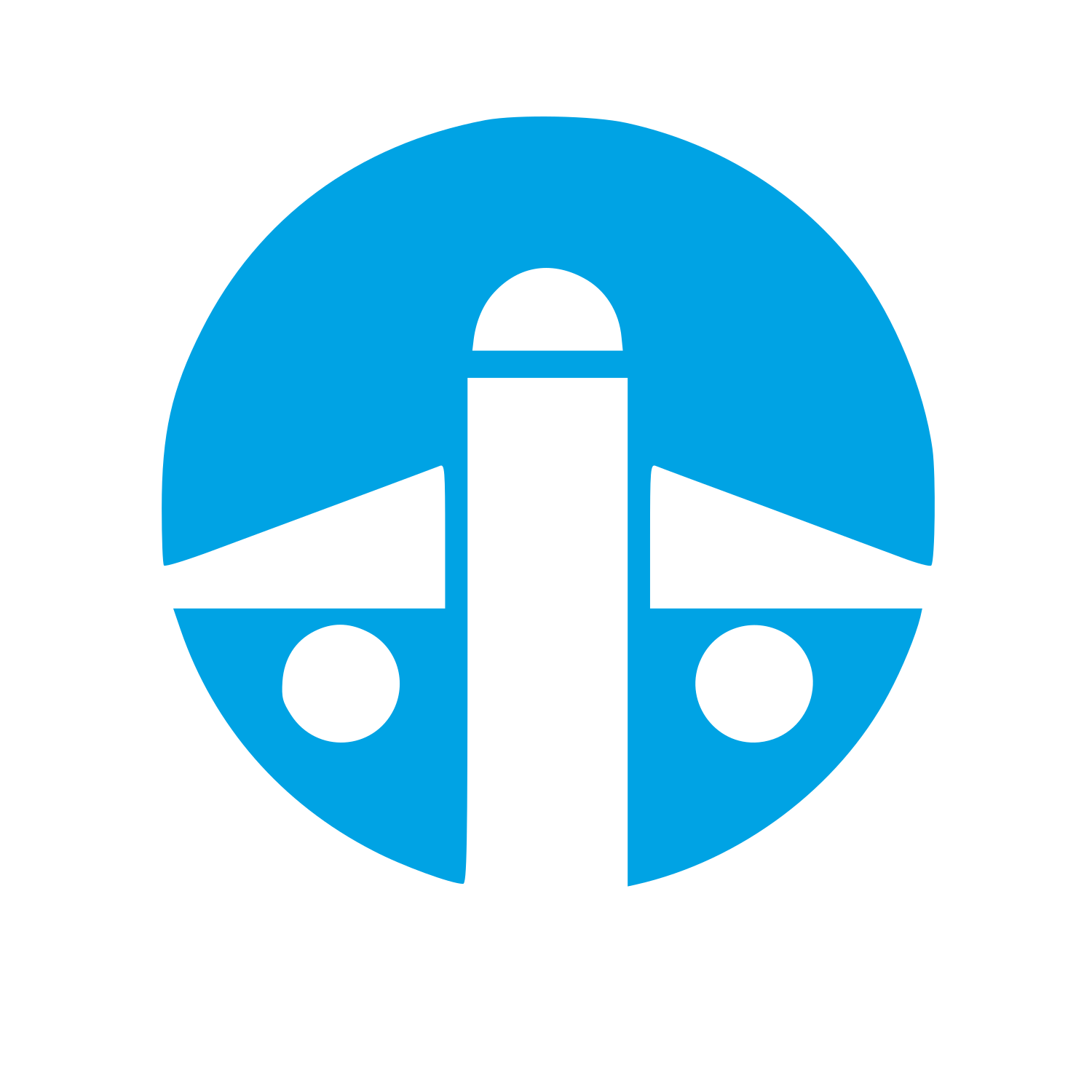 Bauhaus Airplane Circle Logo #00a3e4