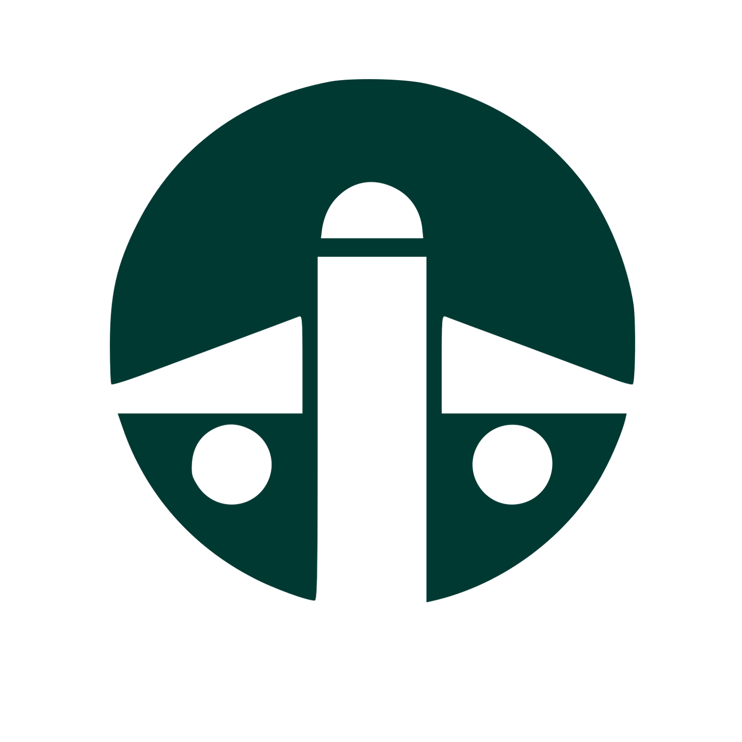 Bauhaus Airplane Circle Logo #003932