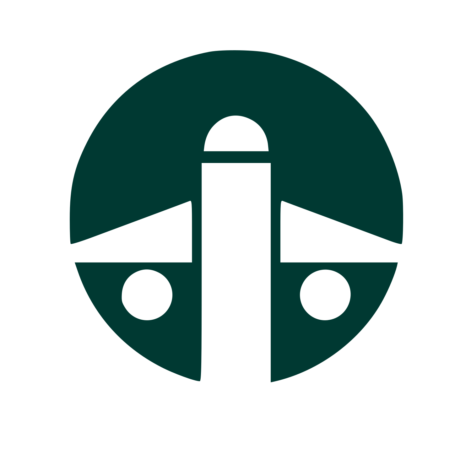 Bauhaus Airplane Circle Logo #003932