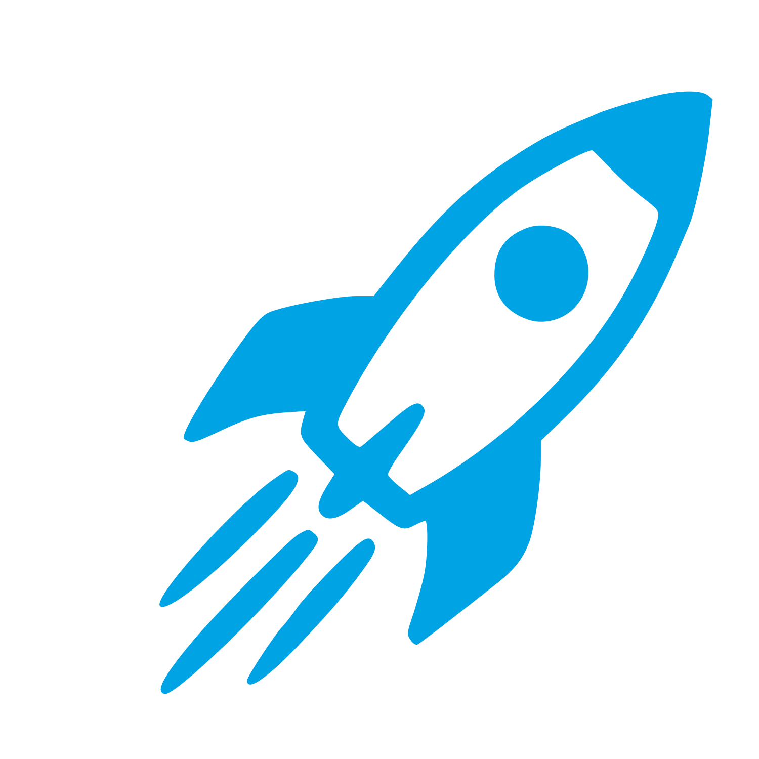 Hand-Drawn Rocket Launch Logo #00a3e4
