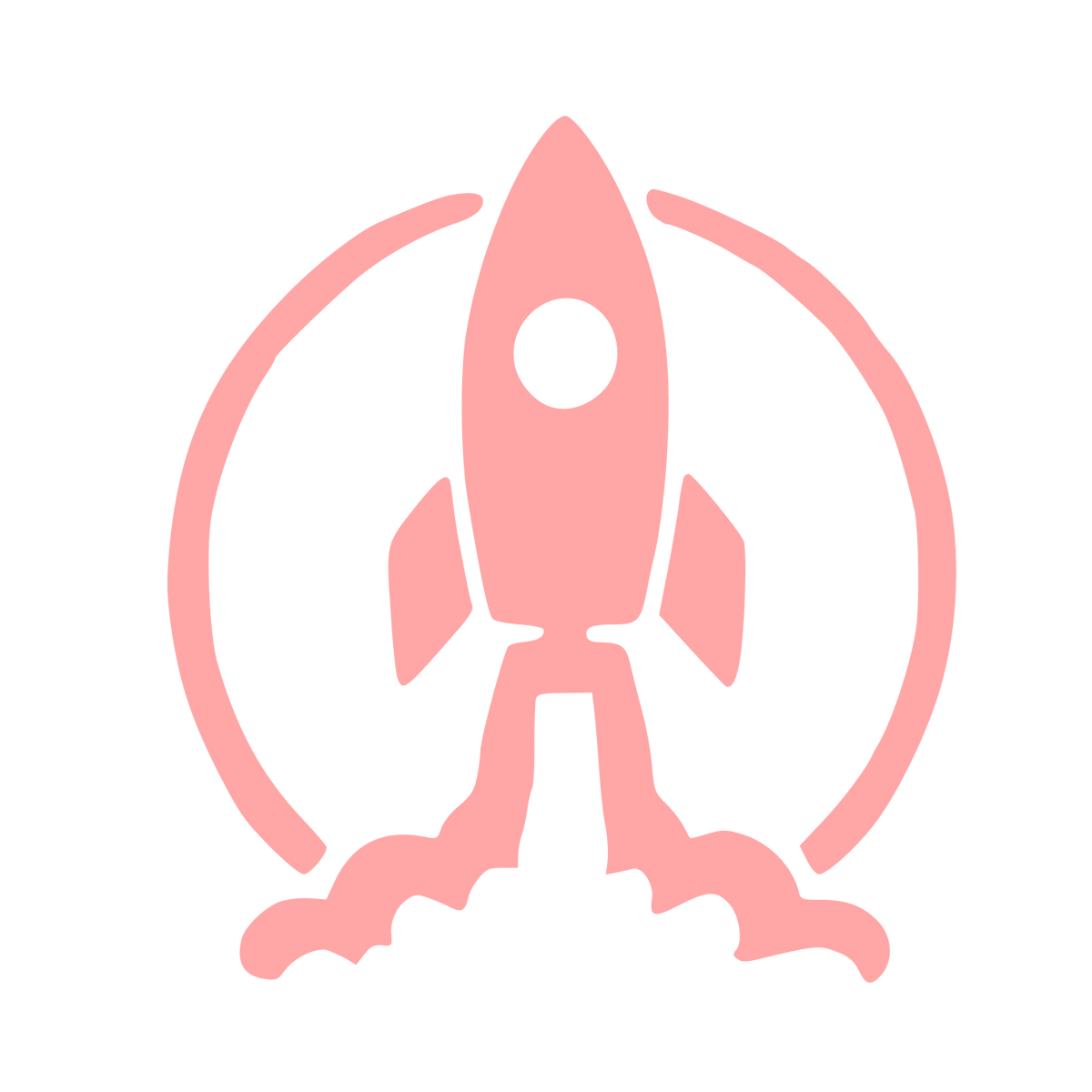 Rocket Launch Circle Logo #ffa6a6