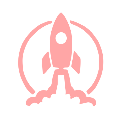 Rocket Launch Circle Logo #ffa6a6