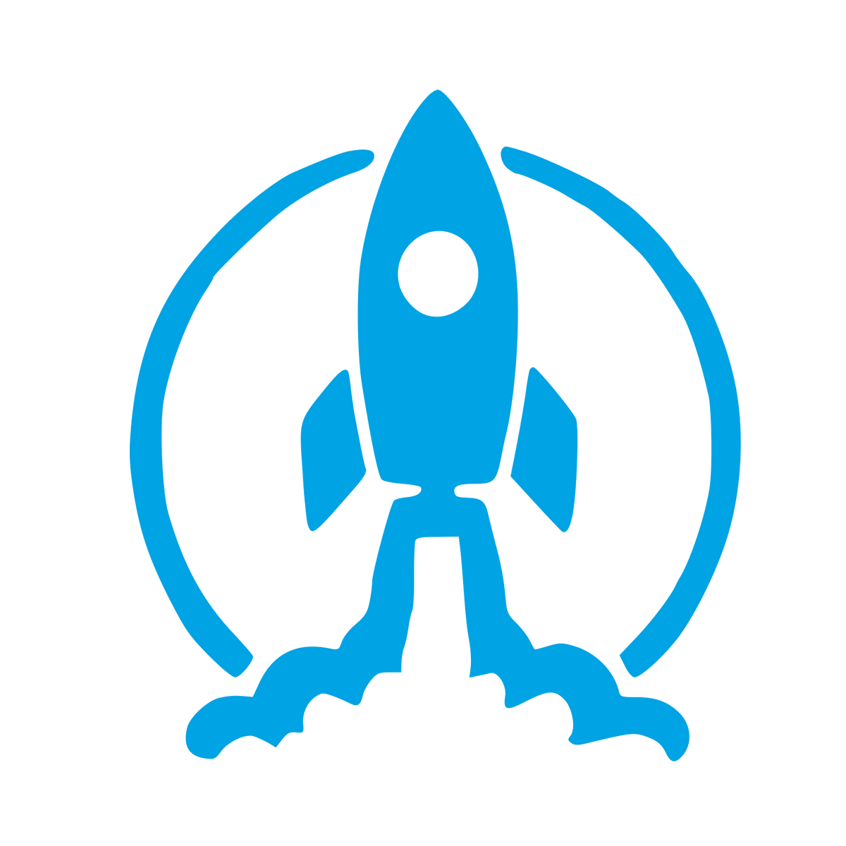 Rocket Launch Circle Logo #00a3e4