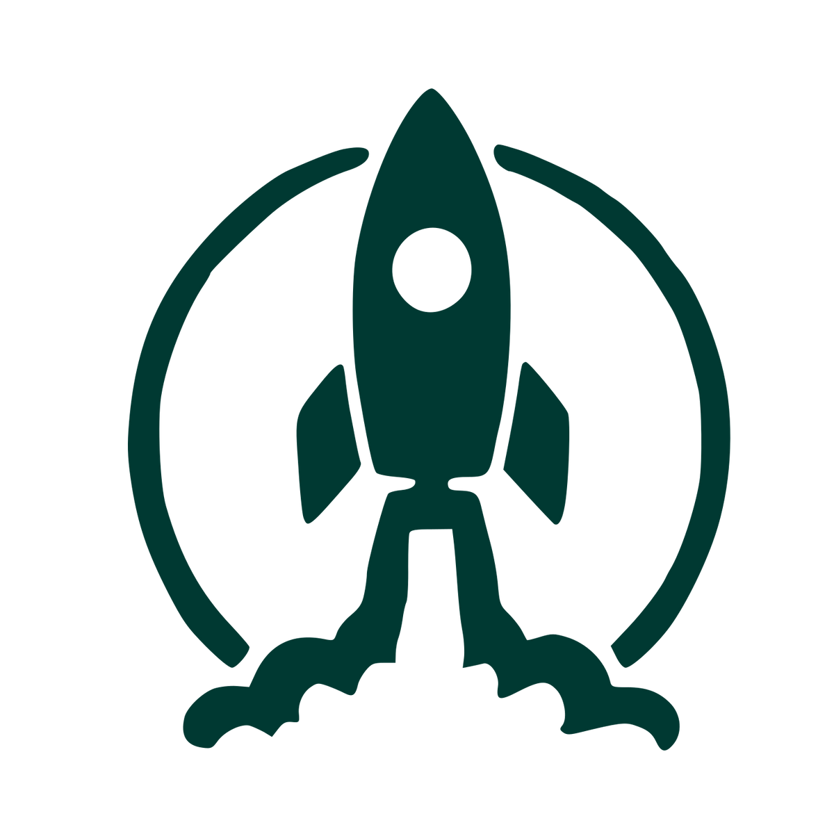 Rocket Launch Circle Logo #003932