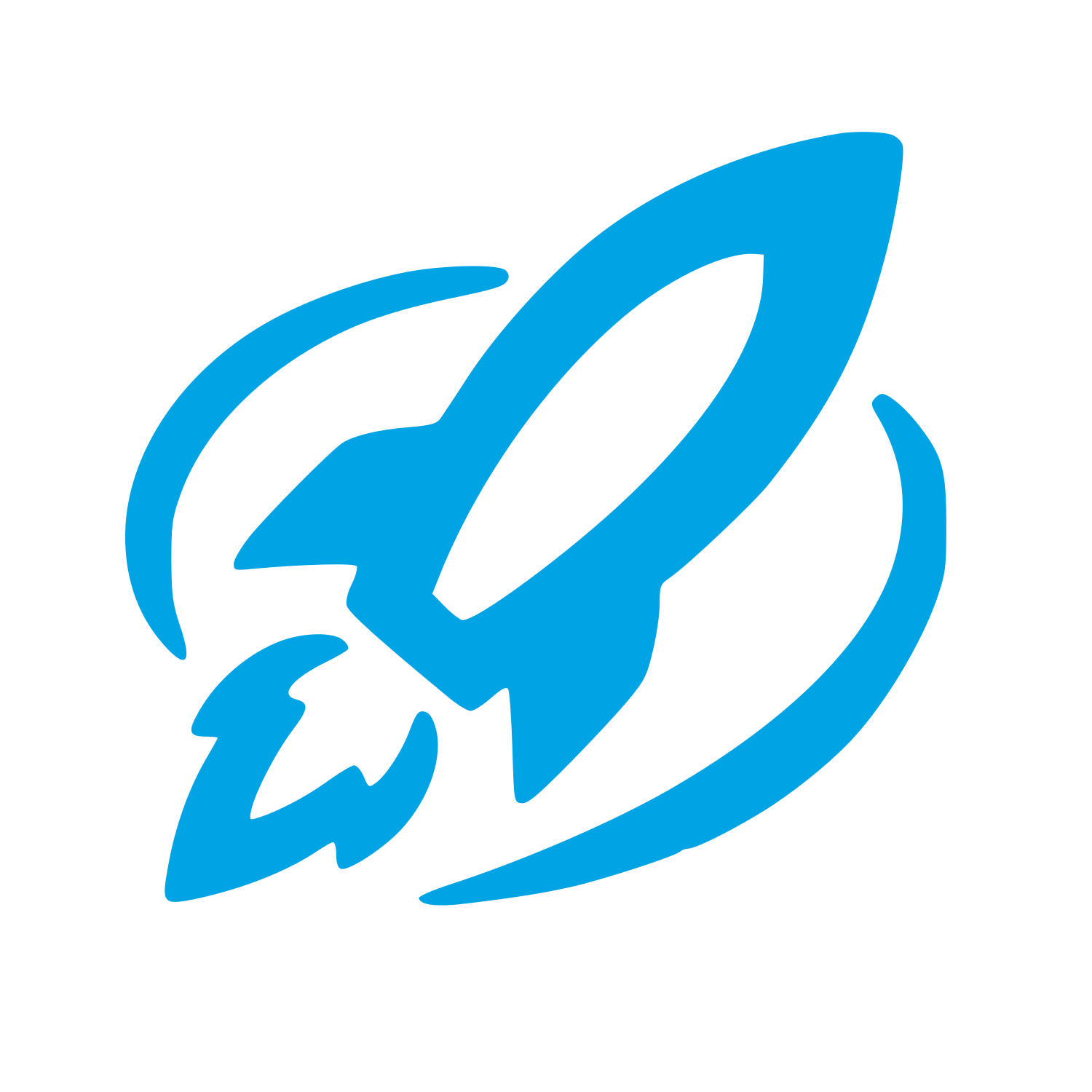 Hand-Drawn Rocket Launch Logo #00a3e4
