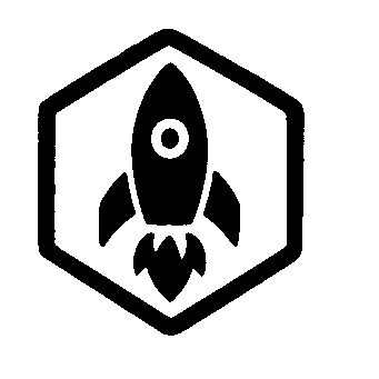 Rocket Hexagon Badge Logo