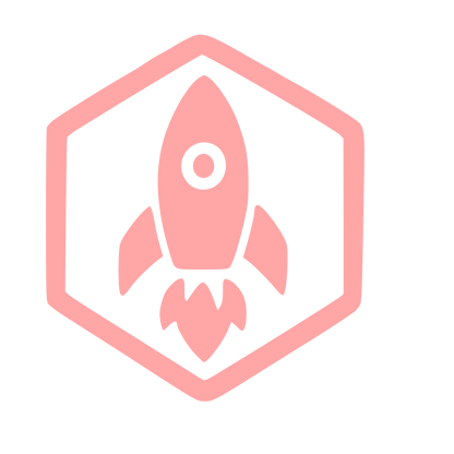 Rocket Hexagon Badge Logo #ffa6a6