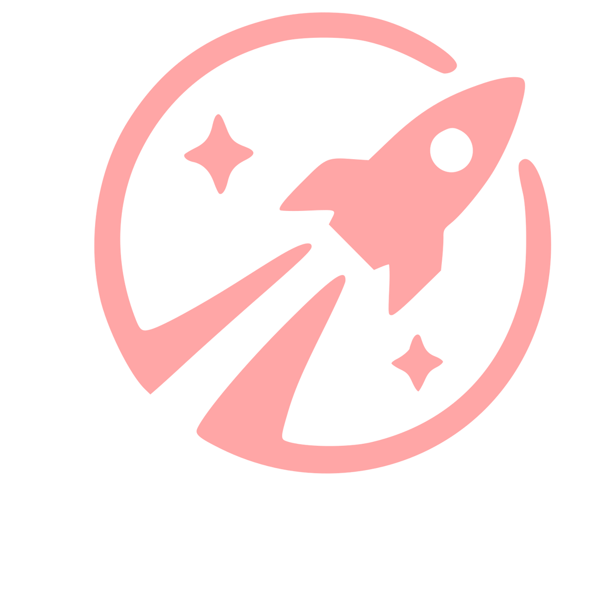 Rocket Launch Circle Logo #ffa6a6