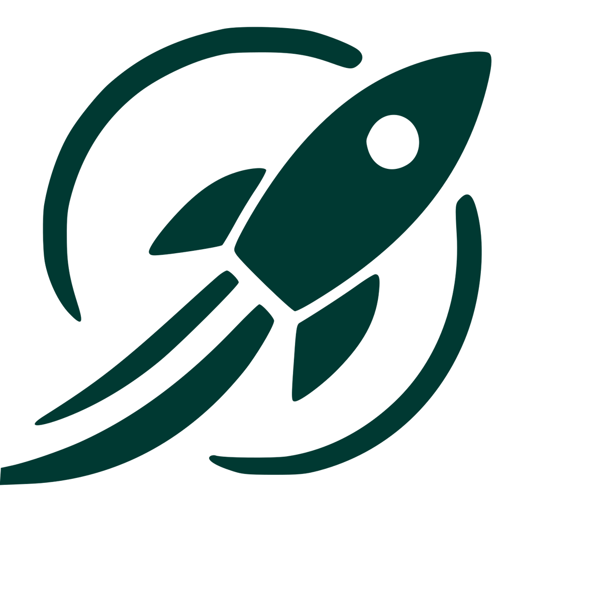 Rocket Launch Circle Logo #003932