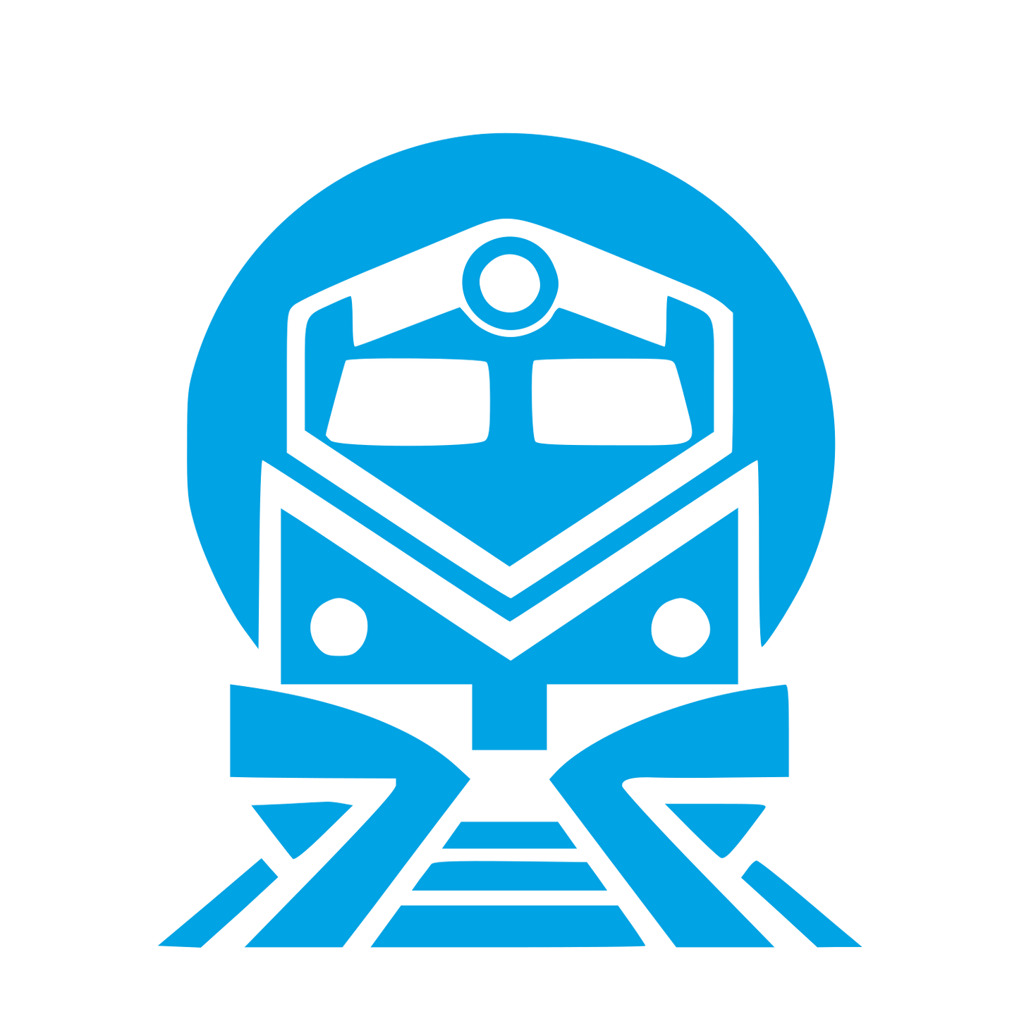 Train Front View Logo #00a3e4