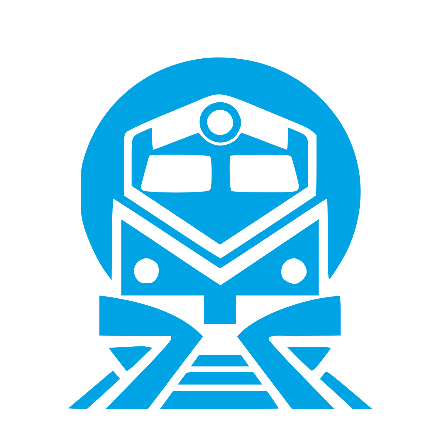 Train Front View Logo #00a3e4