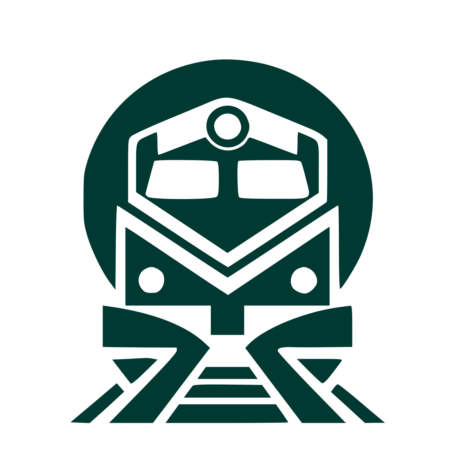 Train Front View Logo #003932