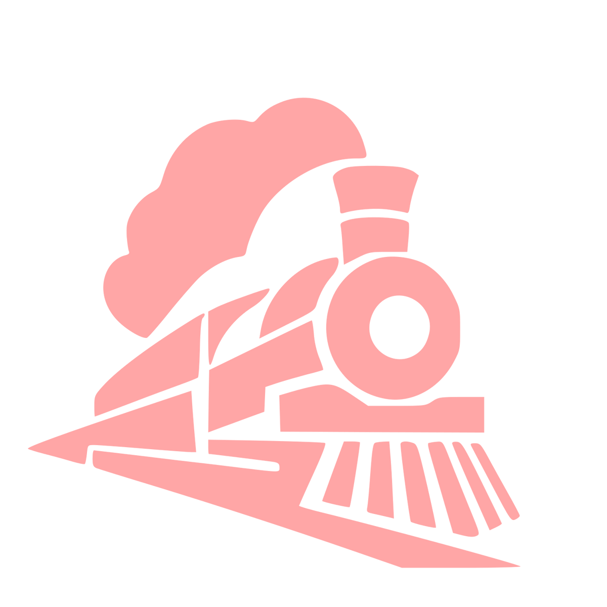Steam Train Locomotive Logo #ffa6a6