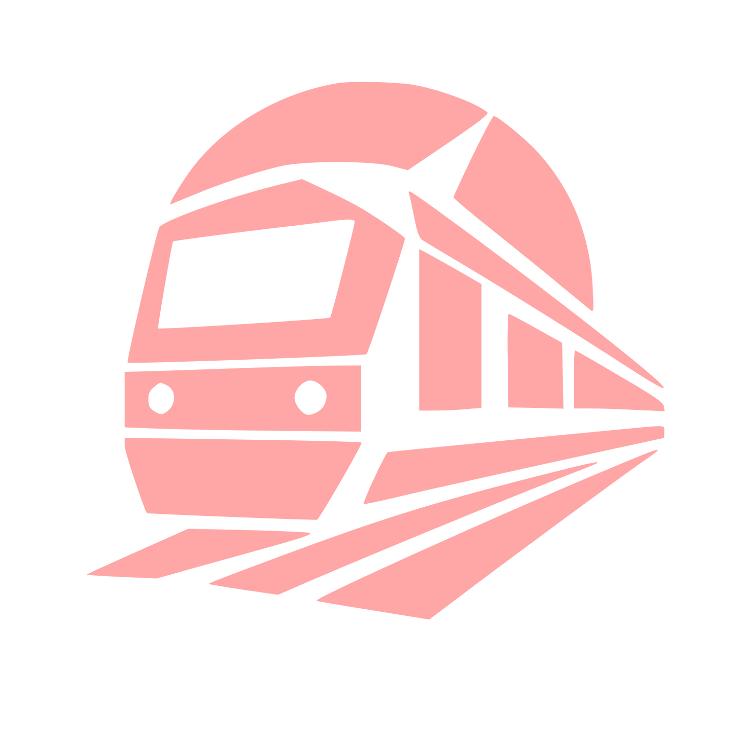 Train Tunnel Perspective Logo #ffa6a6