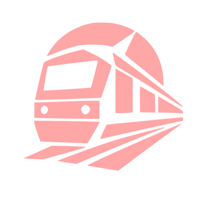 Train Tunnel Perspective Logo #ffa6a6