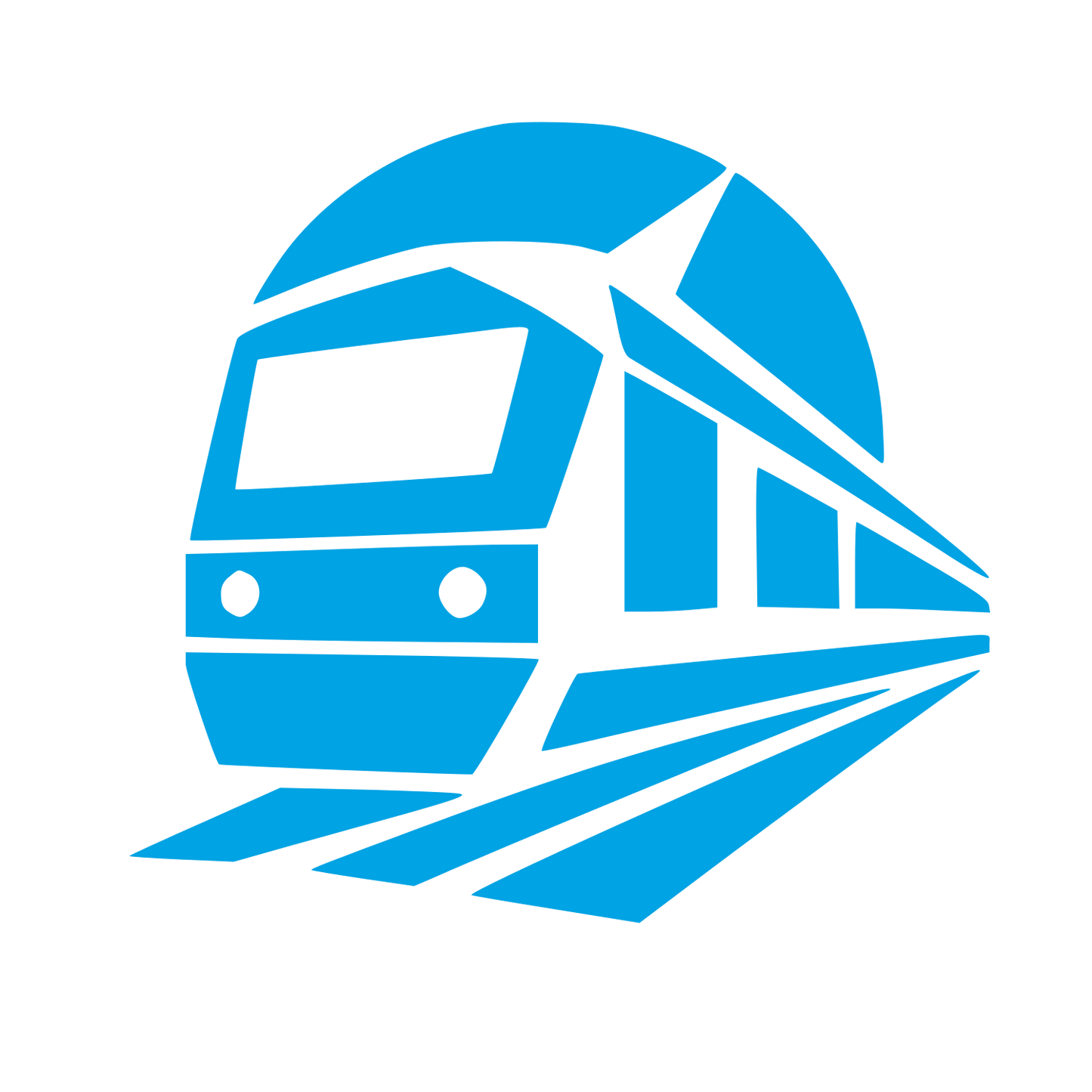 Train Tunnel Perspective Logo #00a3e4
