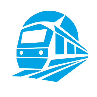 Train Tunnel Perspective Logo #00a3e4