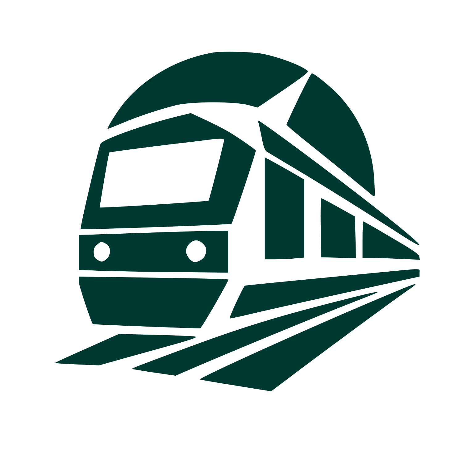 Train Tunnel Perspective Logo #003932
