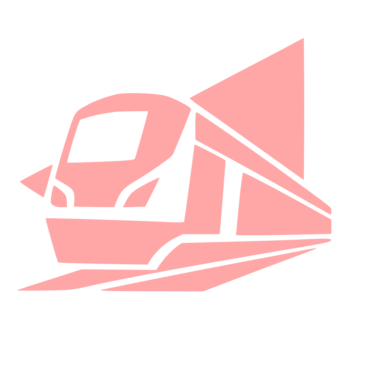 Speeding Train Layered Logo #ffa6a6