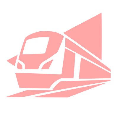 Speeding Train Layered Logo #ffa6a6
