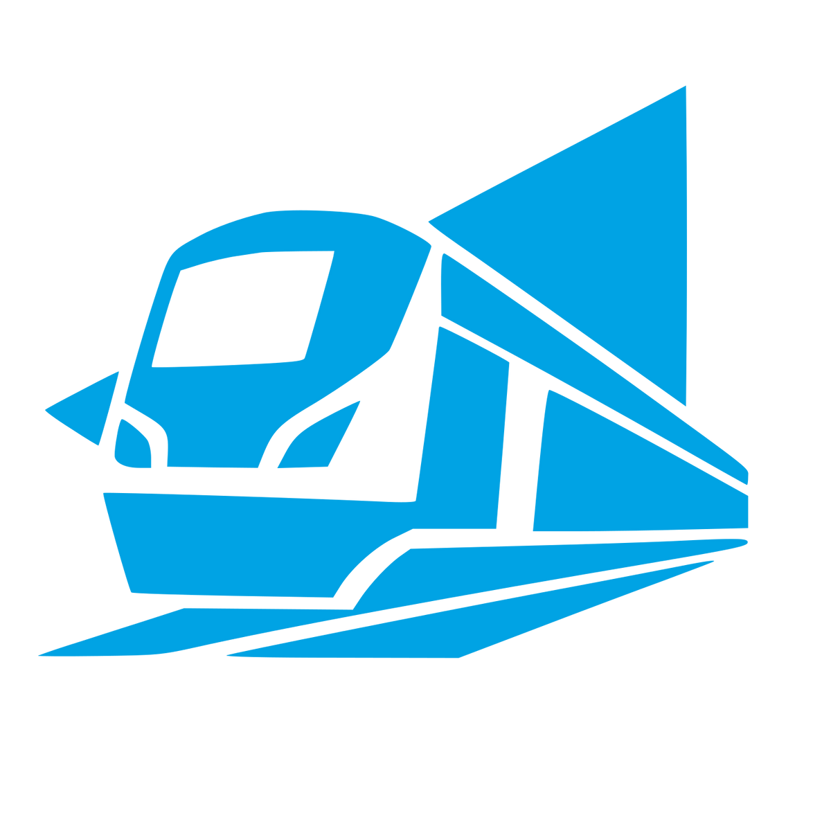 Speeding Train Layered Logo #00a3e4