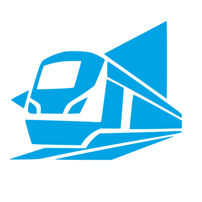 Speeding Train Layered Logo #00a3e4