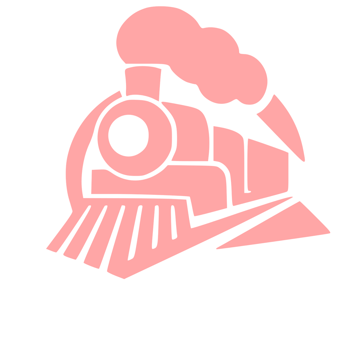 Steam Train Locomotive Logo #ffa6a6