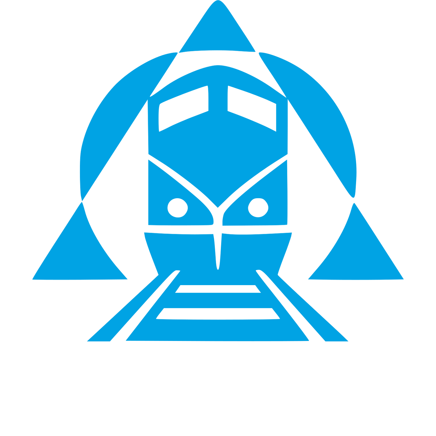 Train Front Overlap Logo #00a3e4