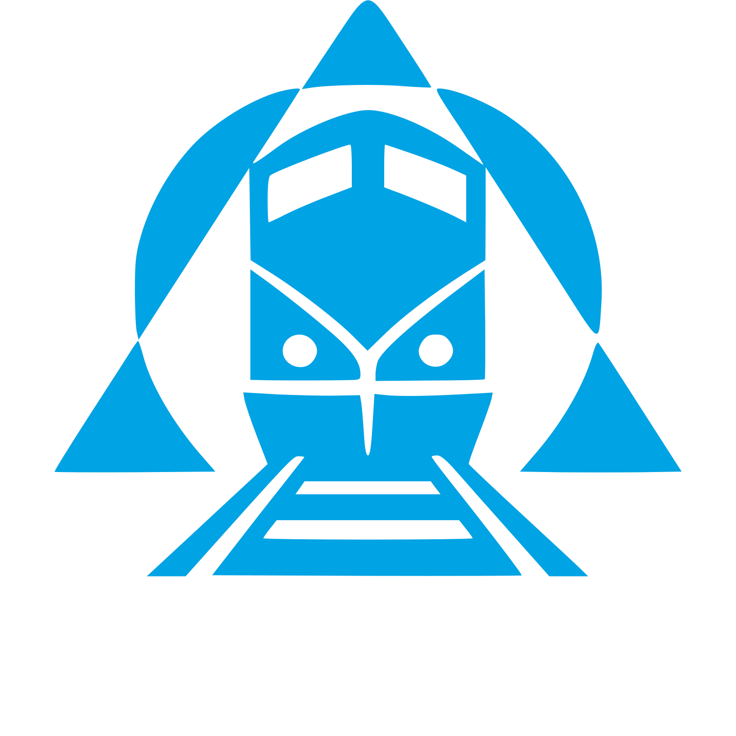 Train Front Overlap Logo #00a3e4