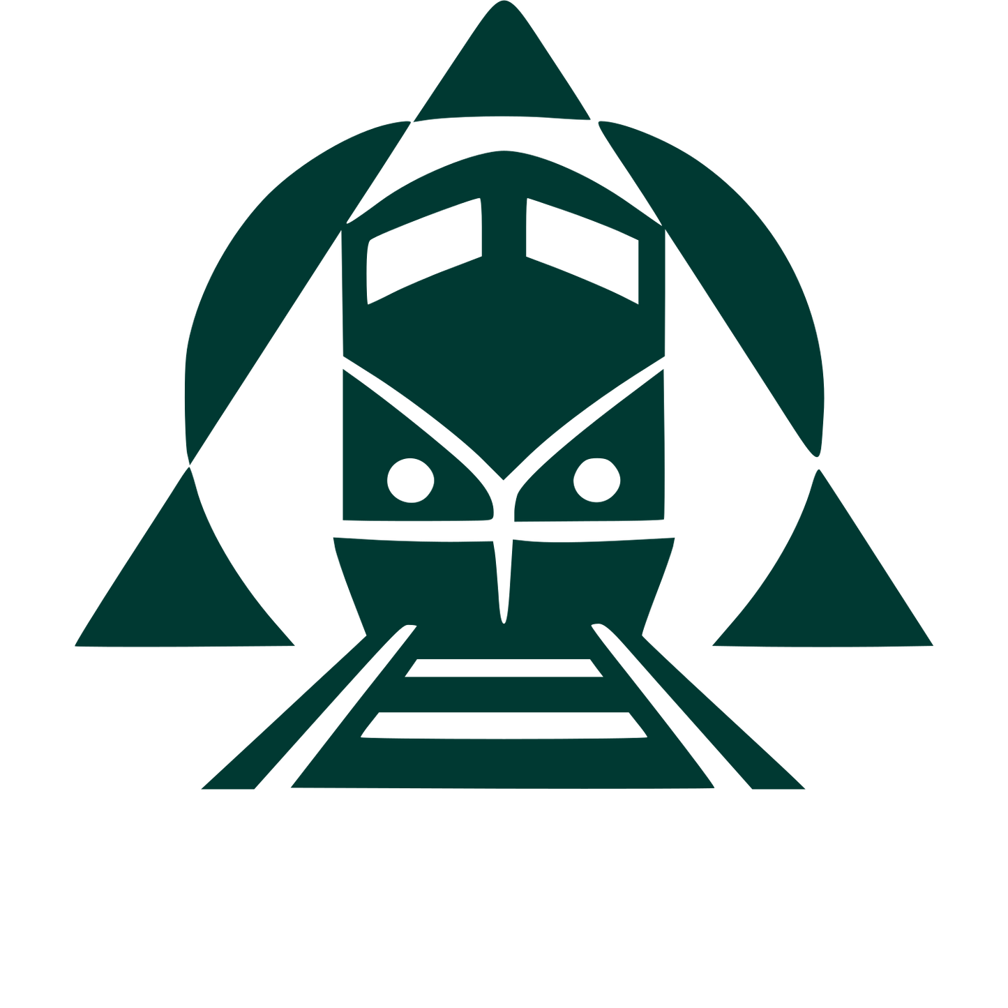 Train Front Overlap Logo #003932