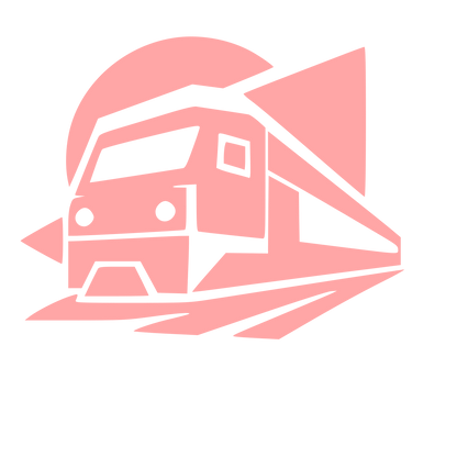 Layered Overlap Train Logo #ffa6a6