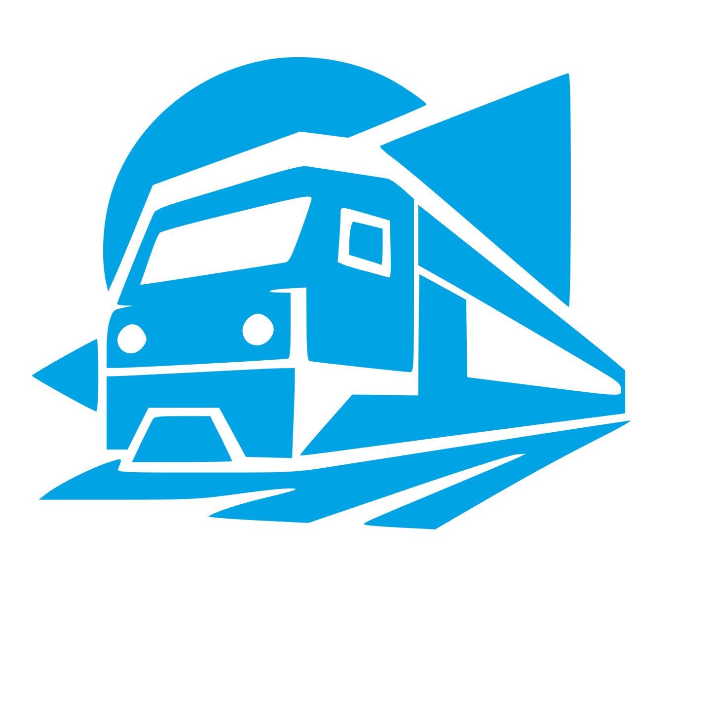 Layered Overlap Train Logo #00a3e4