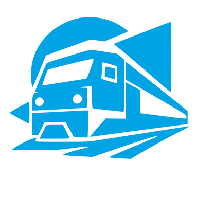 Layered Overlap Train Logo #00a3e4