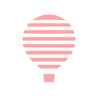 Striped Hot Air Balloon Logo #ffa6a6