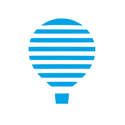 Striped Hot Air Balloon Logo #00a3e4