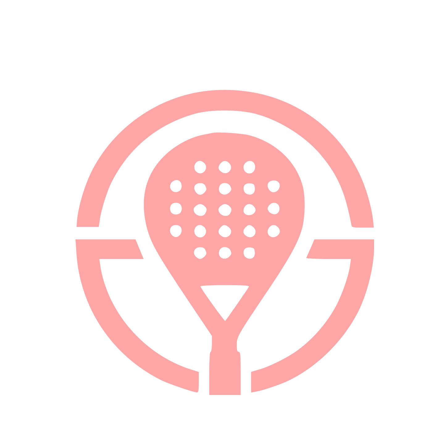 Padel Racket Circle Logo #ffa6a6