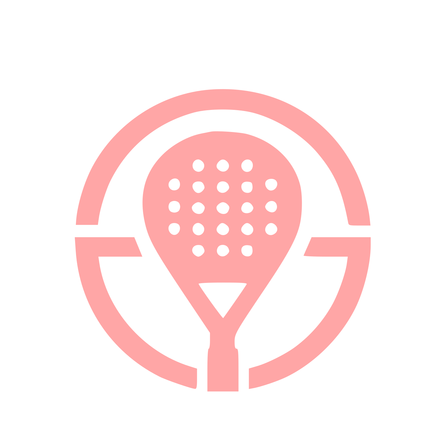 Padel Racket Circle Logo #ffa6a6