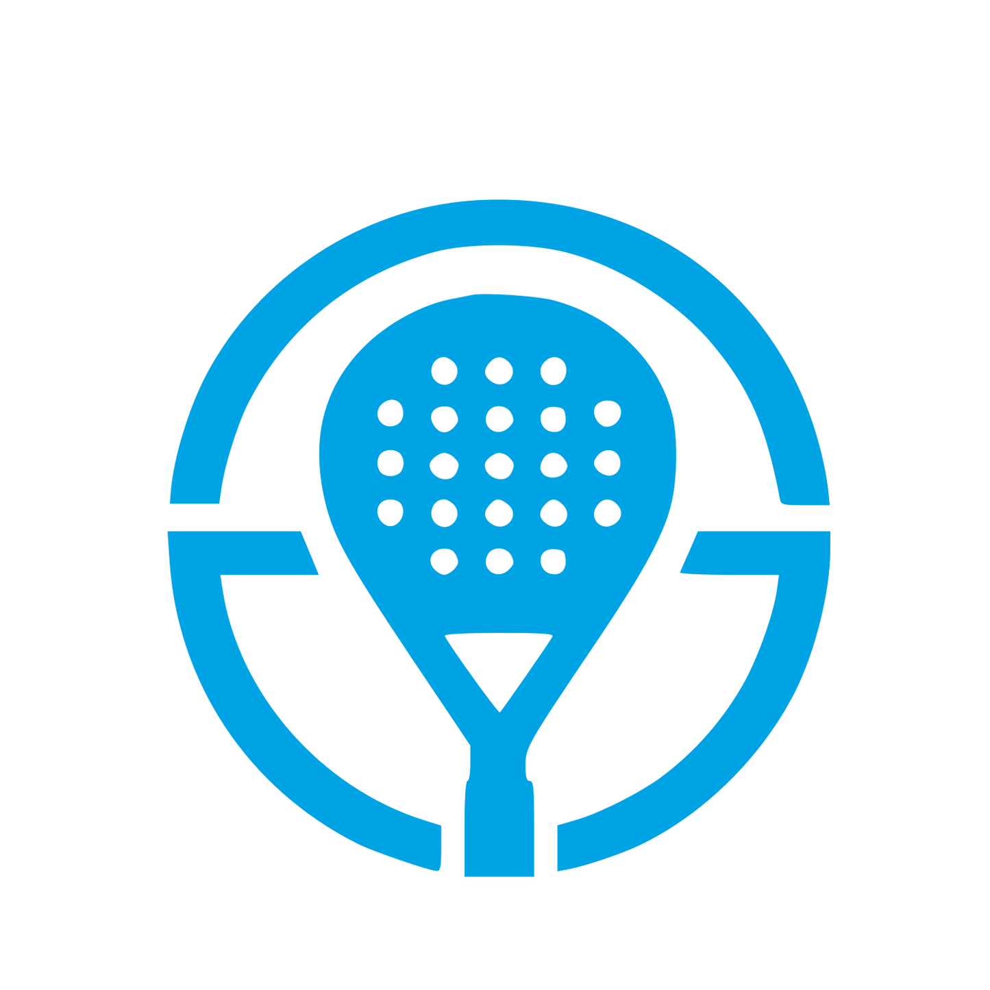 Padel Racket Circle Logo #00a3e4