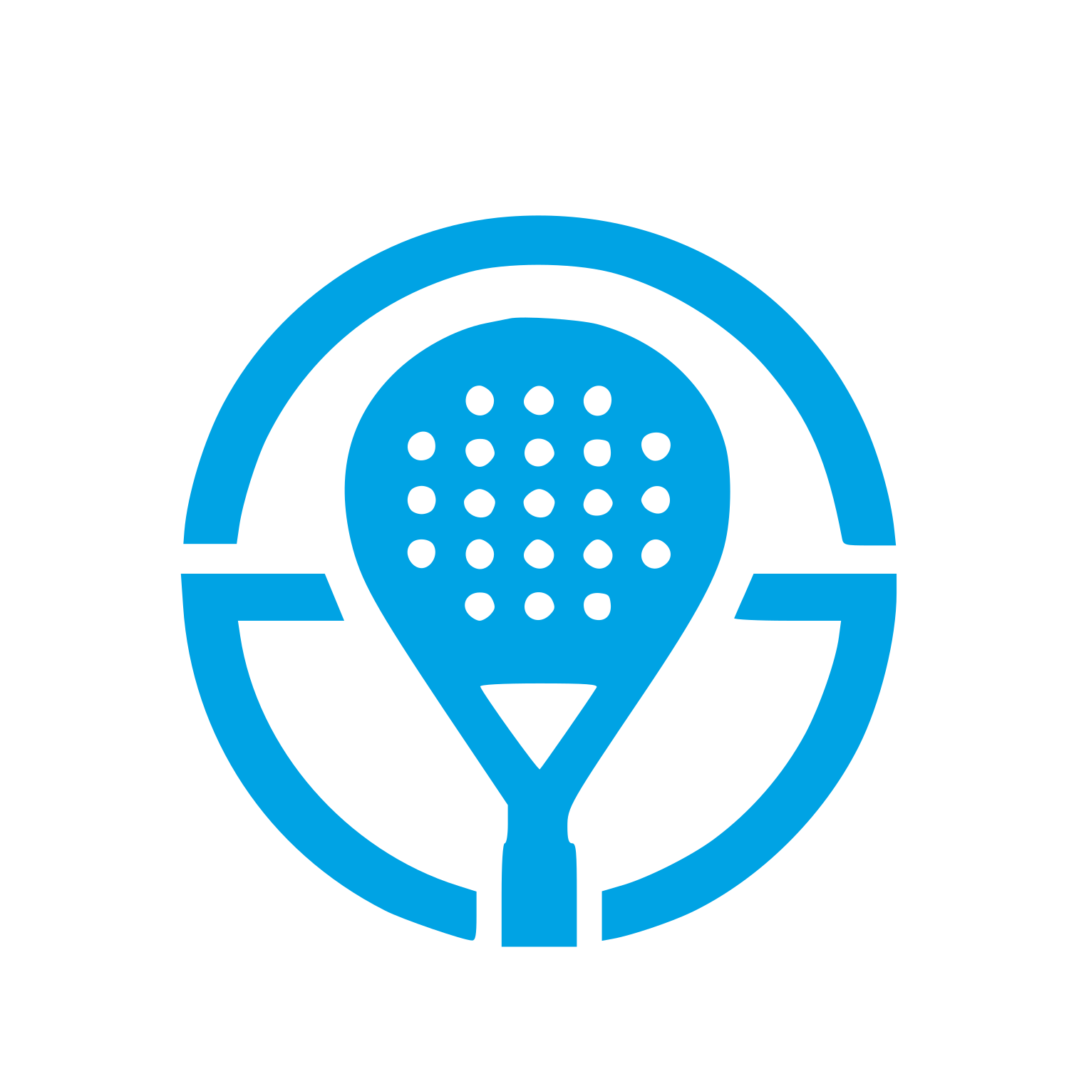 Padel Racket Circle Logo #00a3e4