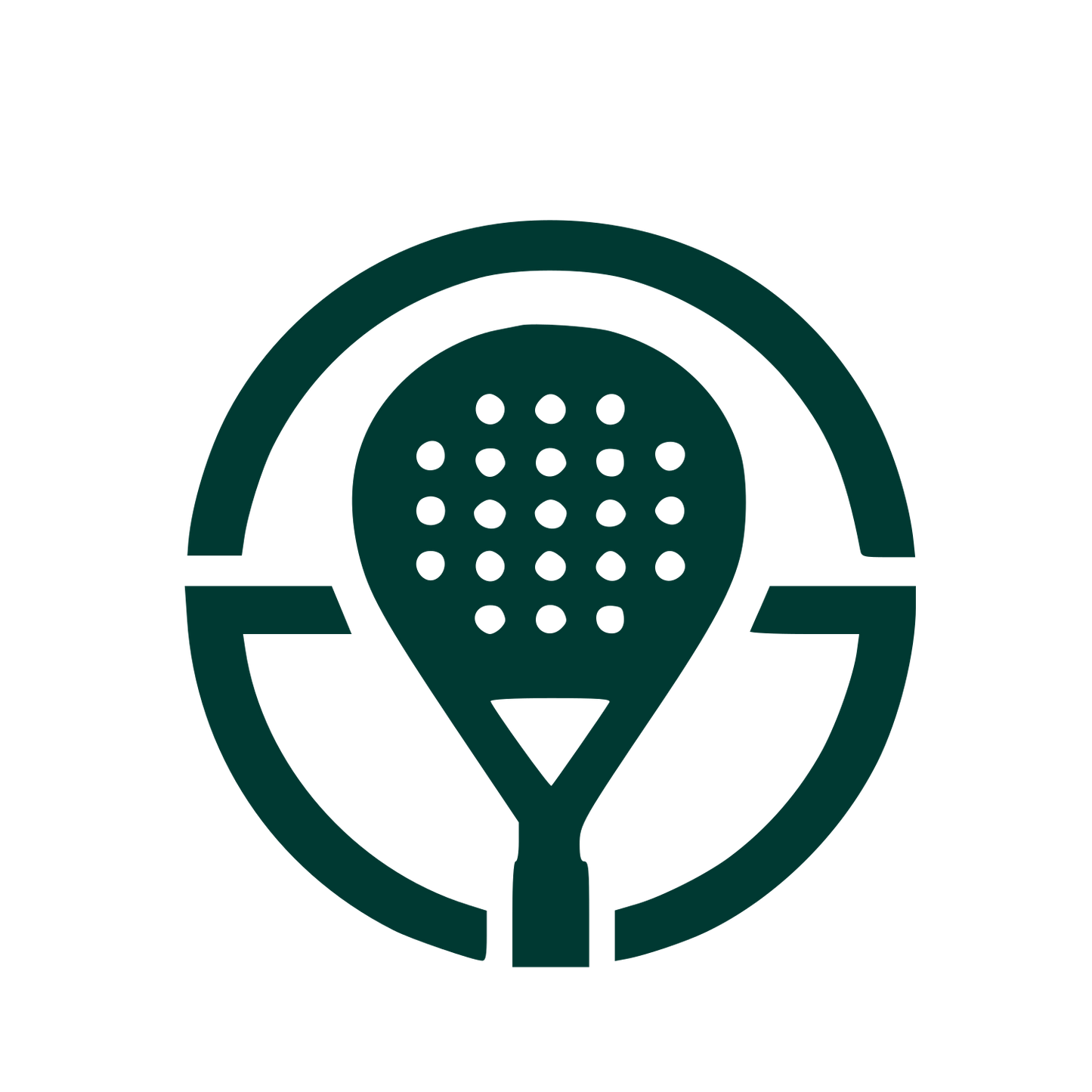 Padel Racket Circle Logo #003932