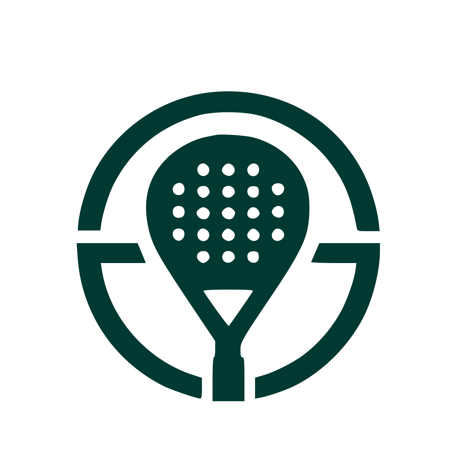 Padel Racket Circle Logo #003932