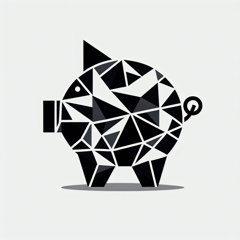 Geometric Piggy Bank Logo