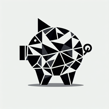 Geometric Piggy Bank Logo