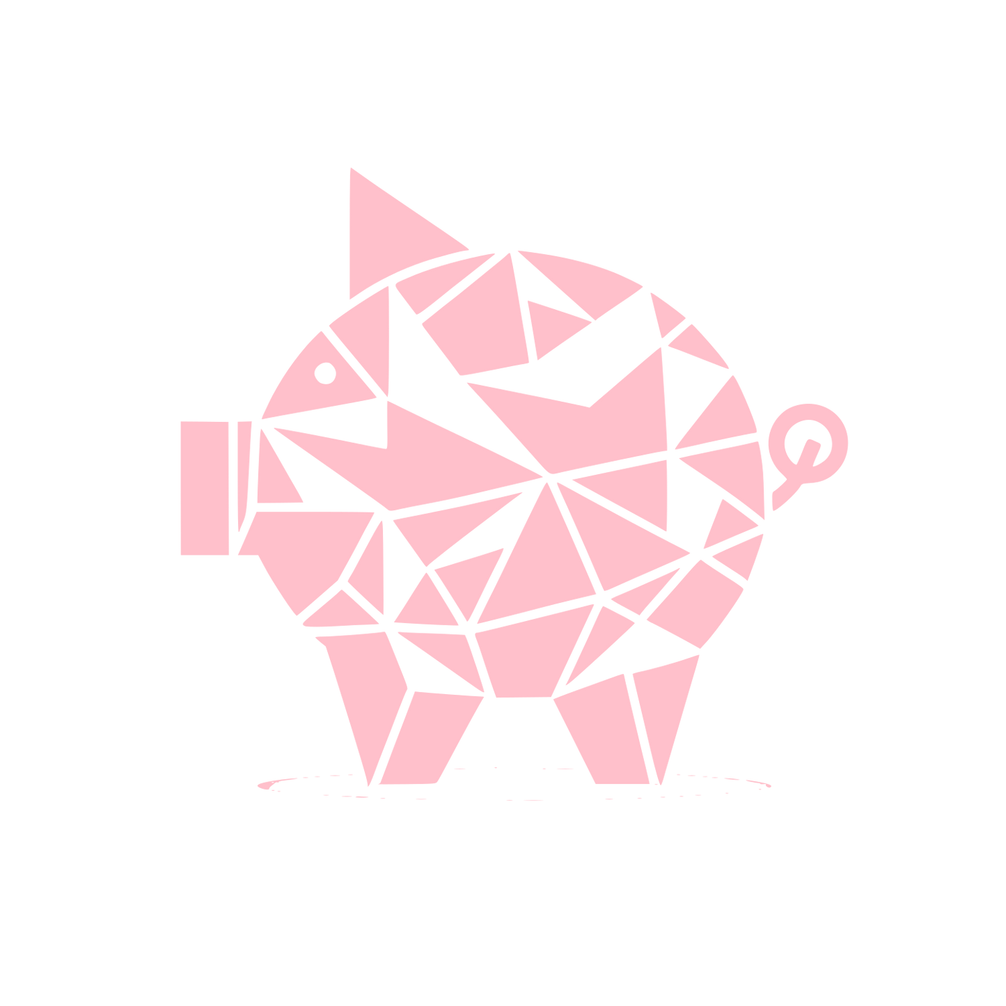 Geometric Piggy Bank Logo #FFC0CB