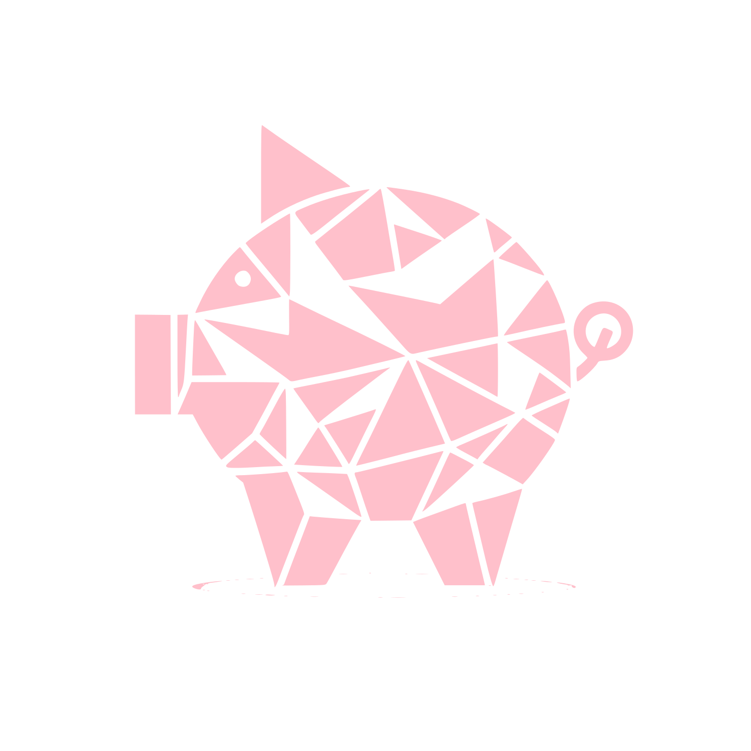Geometric Piggy Bank Logo #FFC0CB